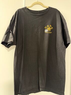 Vans Black Short Sleeve Tee with Yellow Chest Graphic